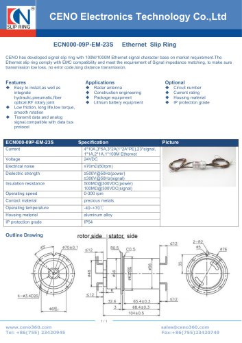 CENO Ethernet slip ring ECN000-09P-EM-23S