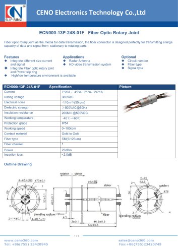 CENO Fiber Optic Rotary Joint ECN000-13P-24S-01F