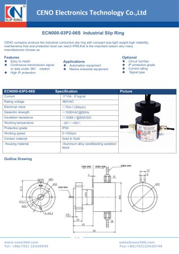 CENO Industrial Slip Ring ECN000-03P2-06S