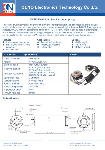 CENO Multi-channel hollow shaft slipring ECN050-90S