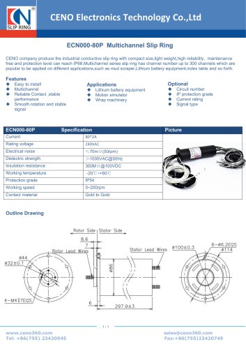 CENO Multichannel Slip Ring ECN000-80P