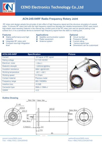 CENO Radio Frequency Rotary Joint ACN-24S-04RF