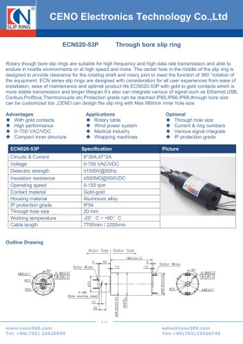 CENO Rotary table sliprings ECN020-53P