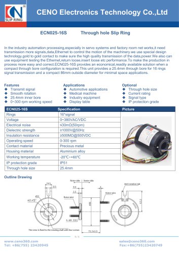 CENO Signal collector with 1 inch through hole ECN025-16S