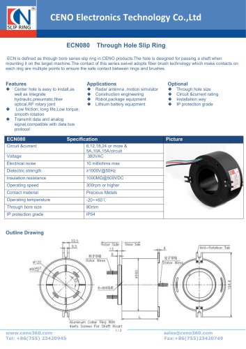 CENO Through Hole Slip Ring ECN080