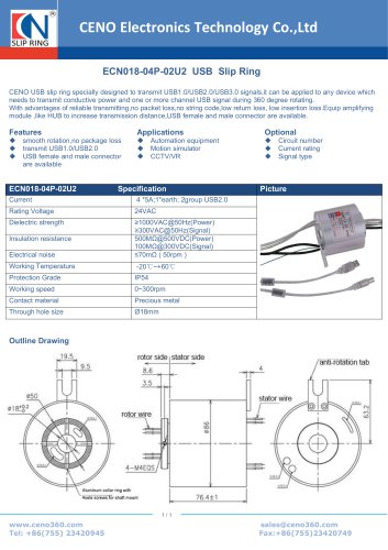 CENO USB slip ring ECN018-04P-02U2