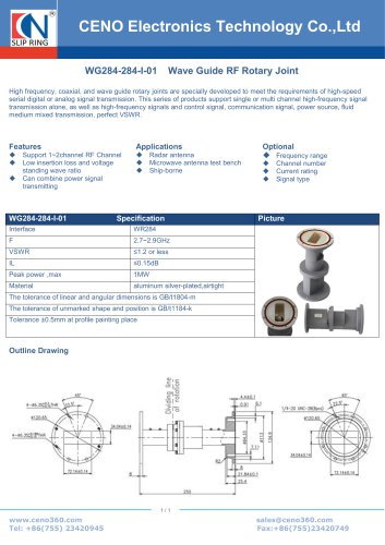 CENO Waveguide rotary joint WG284-284-I-01