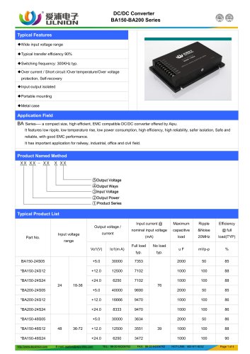 BA150-XXSXX/ BA200-XXSXX Series