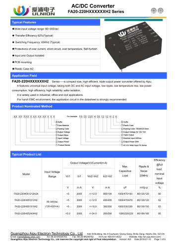 FA20-220H05XXXXH2 Series