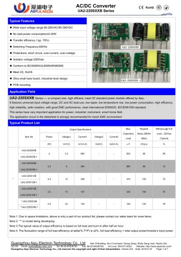 UA2-220SXXB series