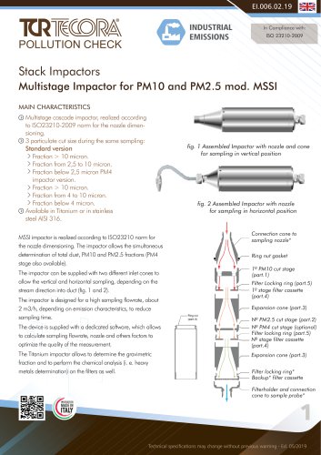 Multistage Impactor for PM10 and PM2.5 mod. MSSI