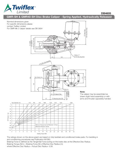 DB4605 GMR-SH & GMR40-SH Disc Brake Caliper - Spring Applied, Hydraulically Released