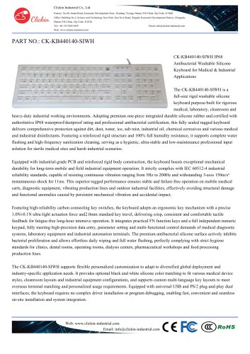 Waterproof Antibacterial silicone rubber keyboard