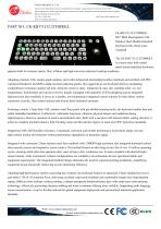 Waterproof Stainless steel panel mount backlight keyboard with integrated 25.0mm trackball mouse with electroplated black surface