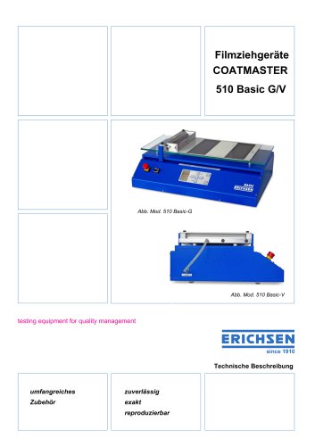 Technische Beschreibung COATMASTER 510-Basic