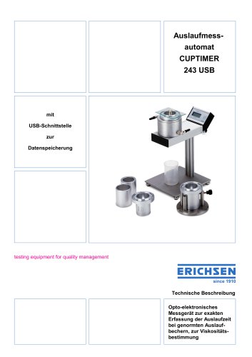Technische Beschreibung CUPTIMER 243 USB