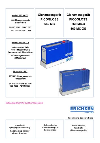 Technische Beschreibung Modell 560 / 562