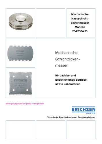 Technische Beschreibung Modelle 234 / 333 / 433
