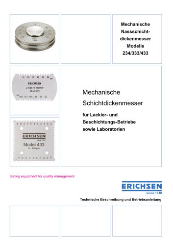 Technische Beschreibung Modelle 234 / 333 / 433