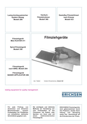 Technische Beschreibung Modelle 284 / 286 / 288 / 358 / 360 / 411 / 421