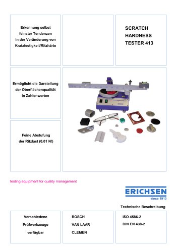 Technische Beschreibung SCRATCH HARDNESS TESTER 413