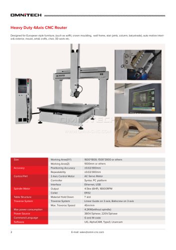 Heavy Duty 4 Axis CNC Router