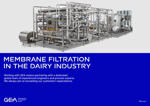 MEMBRANE FILTRATION IN THE DAIRY INDUSTRY