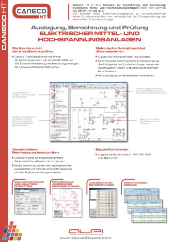 Caneco HT - Auslegung, Berechnung und Prüfung Elektrischer Mittel- und Hochspannungsanlagen