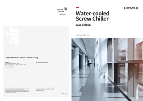 WZY  Series - Water Cooled Screw Chiller Catalog