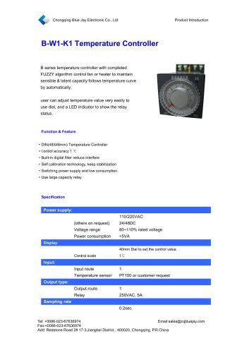 B-W1-K1 Temperature Controller