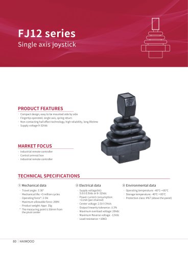 FJ12 series Single axis joystick