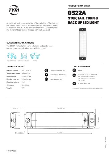 0522A STOP, TAIL, TURN & BACK UP LED LIGHT