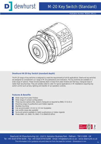 M-20 Key Switch (Standard)