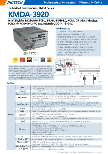 KMDA-3920/Embedded Box PC/JHC