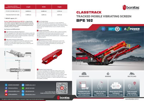 Boratas Tracked Mobile Vibrating Screen - BPE102
