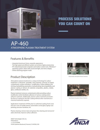 AP-460 ATMOSPHERIC PLASMA TREATMENT SYSTEM