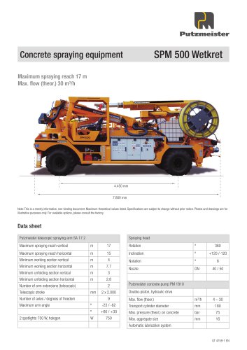 Concrete spraying equipment SPM 500 Wetkret