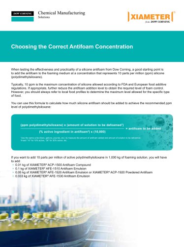 Correct Antifoam Concentration Choice