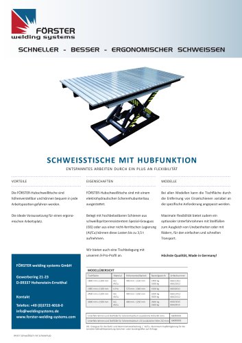 Schweißtisch mit Scherenhub