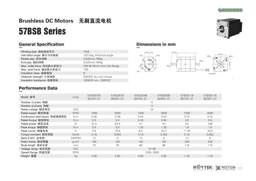 brushless motor / three-phase / 12V / 80 V 57BSB Series