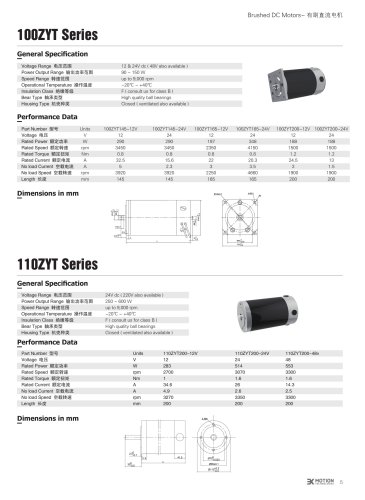 DC MOTOR/BRUSHED/110ZYT Series