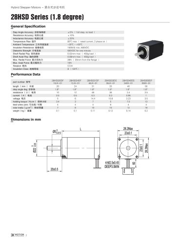 HYBRID STEPPER MOTOR / DC 28HSD SERIES