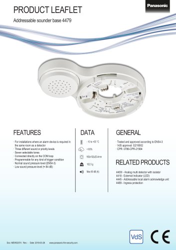 Addressable sounder base 4479