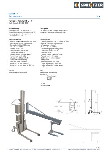 Fahrbarer Palettenlift