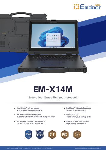 EM-X14M 14-inch Rugged AI Tablet spe