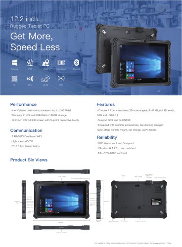 Emdoor Info. 5G 12.2 inch Rugged Tablet EM-I20J