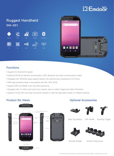 Emdoor Info. Android Handheld UHF RFID Reader EM-Q51