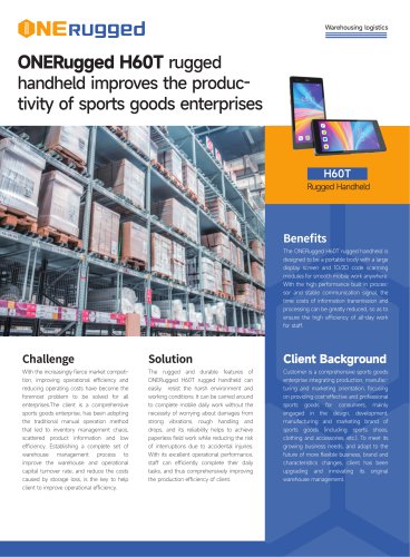 ONERugged H60T: Elevating Productivity in Sports Goods Warehousing Logistics