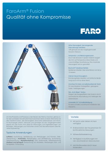 Technische Spezifikationen - FaroArm Fusion