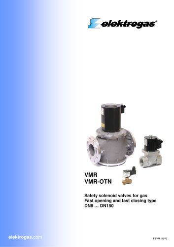 VMR safety solenoid valves for gas - fast opening and closing